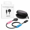 Samsung Official Galaxy Watch Fast Wireless Charger for Smartphone (Usb-C) - Black With Free Travel Carry Case & Protector