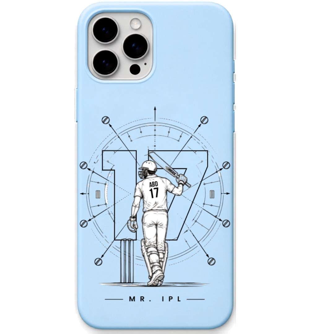ABD Sky Blue cricket mobile cover