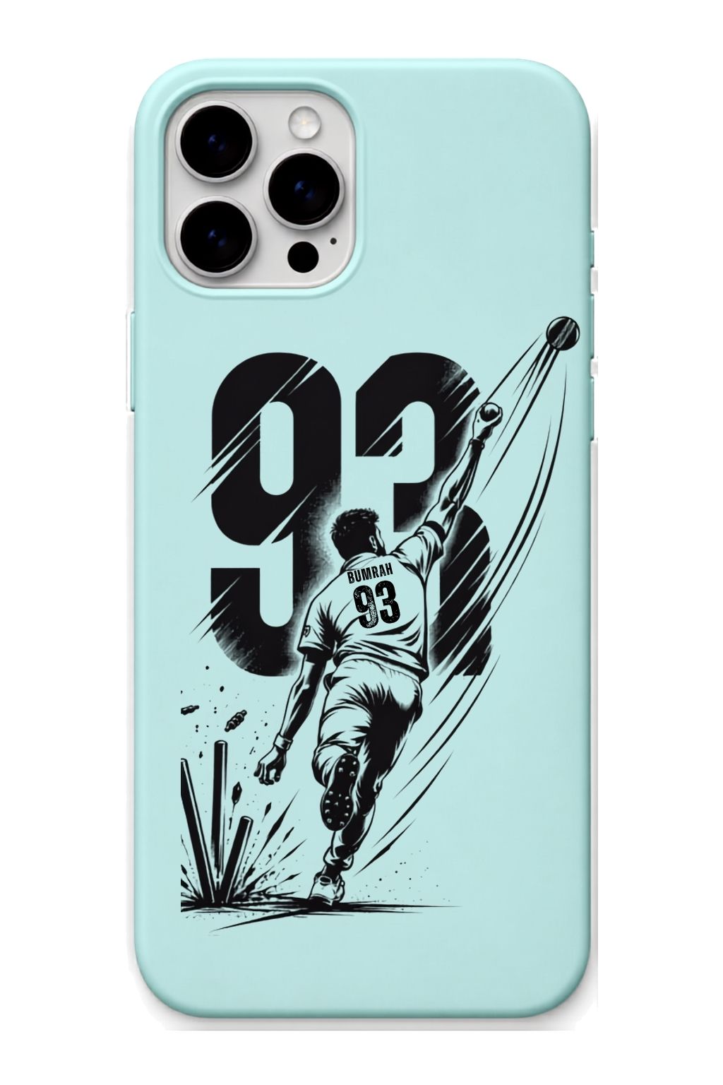 Bhumra Mint Green cricket mobile cover