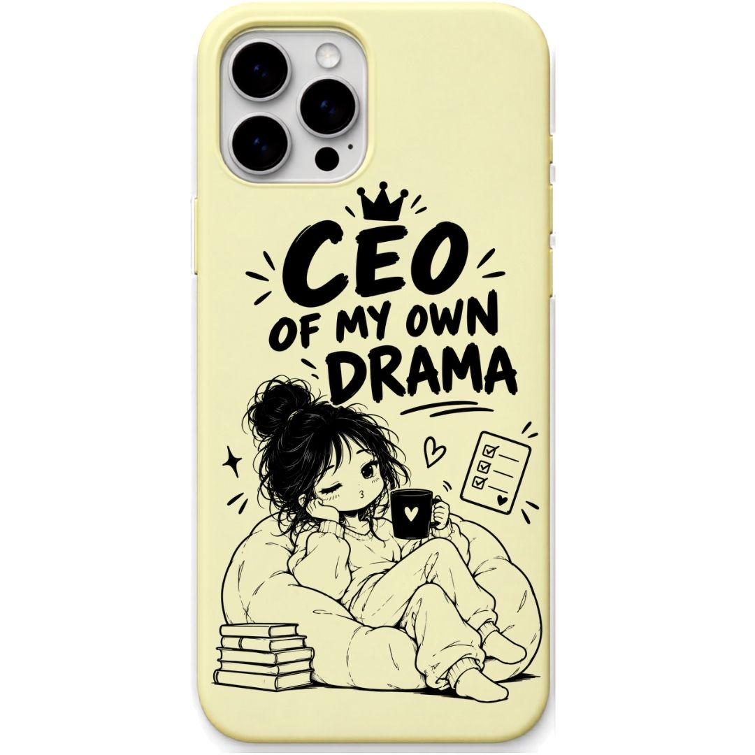 CEO of My Own Drama liquid silicone phone cover in Lemon Yellow