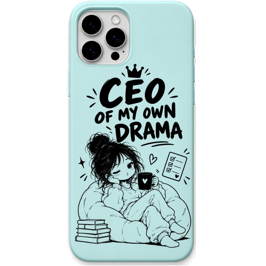 CEO of My Own Drama liquid silicone phone cover in Mint Green