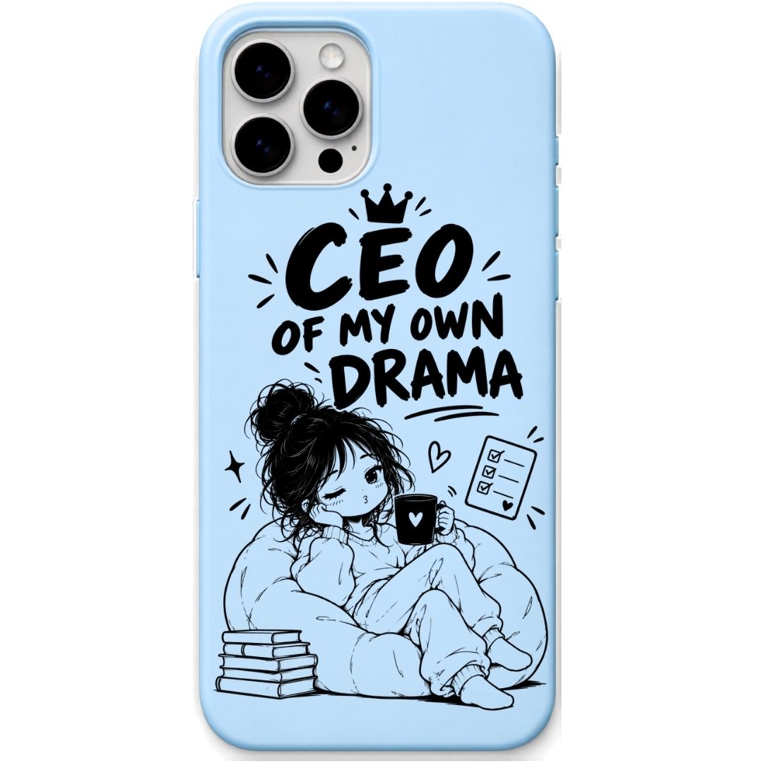 CEO of My Own Drama liquid silicone phone cover in Sky Blue