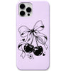 Cherry Ribbon Charm liquid silicone phone cover in Lavender