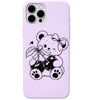 Cherry Teddy liquid silicone phone cover in Lavender
