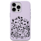 Cute Cat Family liquid silicone phone cover in Lavender