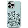 Cute Cat Family liquid silicone phone cover in Mint Green