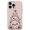 Cute Panda Stack liquid silicone phone cover in Blush Pink