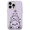 Cute Panda Stack liquid silicone phone cover in Lavender
