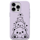 Cute Panda Stack liquid silicone phone cover in Lavender