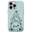 Cute Panda Stack liquid silicone phone cover in Mint Green