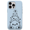 Cute Panda Stack liquid silicone phone cover in Sky Blue