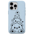 Cute Panda Stack liquid silicone phone cover in Sky Blue