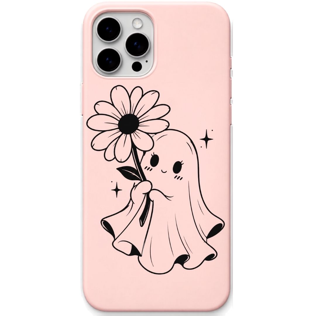 Daisy Ghostie liquid silicone phone cover in Blush Pink