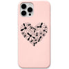 Daisy Heart liquid silicone phone cover in Blush Pink