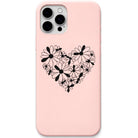 Daisy Heart liquid silicone phone cover in Blush Pink