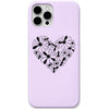 Daisy Heart liquid silicone phone cover in Lavender