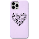 Daisy Heart liquid silicone phone cover in Lavender