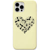 Daisy Heart liquid silicone phone cover in Lemon Yellow