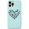 Daisy Heart liquid silicone phone cover in Mint Green