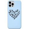Daisy Heart liquid silicone phone cover in Sky Blue