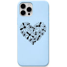 Daisy Heart liquid silicone phone cover in Sky Blue
