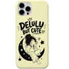 Delulu But Cute liquid silicone phone cover in Lemon Yellow