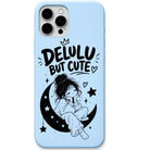Delulu But Cute liquid silicone phone cover in Sky Blue