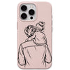 Father and Daughter liquid silicone phone cover in Blush Pink