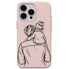 Father and Daughter liquid silicone phone cover in Blush Pink