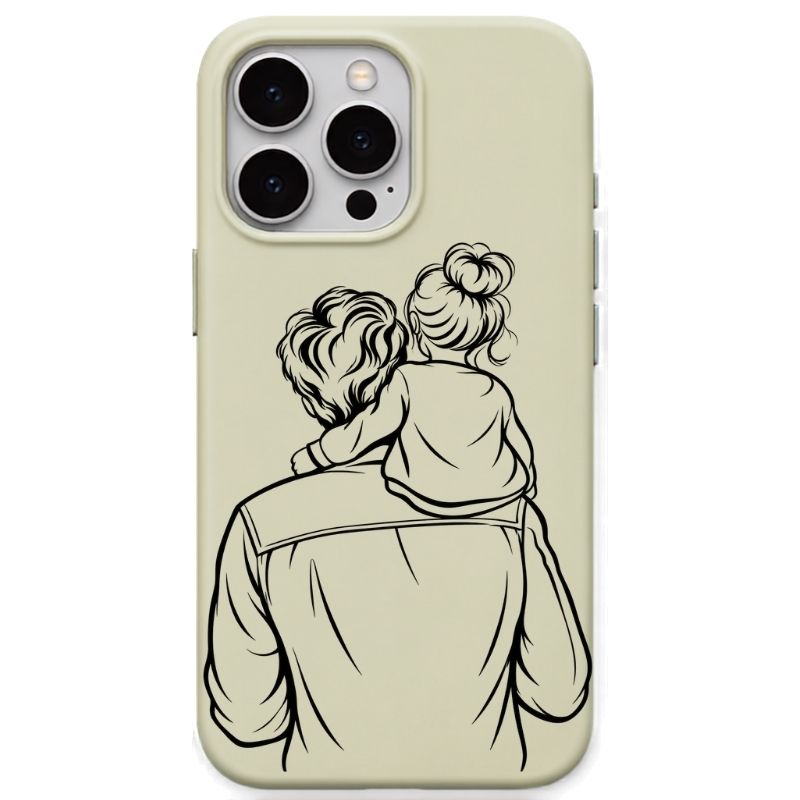 Father and Daughter liquid silicone phone cover in Lemon Yellow