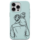 Father and Daughter liquid silicone phone cover in Mint Green