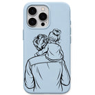 Father and Daughter liquid silicone phone cover in Sky Blue