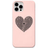 Fingerprint Heart liquid silicone phone cover in Blush Pink