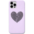 Fingerprint Heart liquid silicone phone cover in Lavender