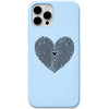Fingerprint Heart liquid silicone phone cover in Sky Blue