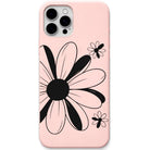 Giant Single Daisy liquid silicone phone cover in Blush Pink
