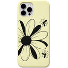 Giant Single Daisy liquid silicone phone cover in Lemon Yellow