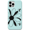 Giant Single Daisy liquid silicone phone cover in Mint Green