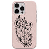 Lion Family Floral liquid silicone phone cover in Blush Pink
