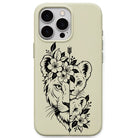 Lion Family Floral liquid silicone phone cover in Lemon Yellow