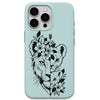 Lion Family Floral liquid silicone phone cover in Mint Green