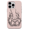 Lion Paw Line Art liquid silicone phone cover in Blush Pink