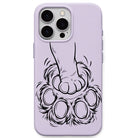 Lion Paw Line Art liquid silicone phone cover in Lavender