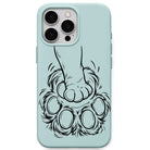 Lion Paw Line Art liquid silicone phone cover in Mint Green