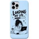 Loading My Life liquid silicone phone cover in Sky Blue