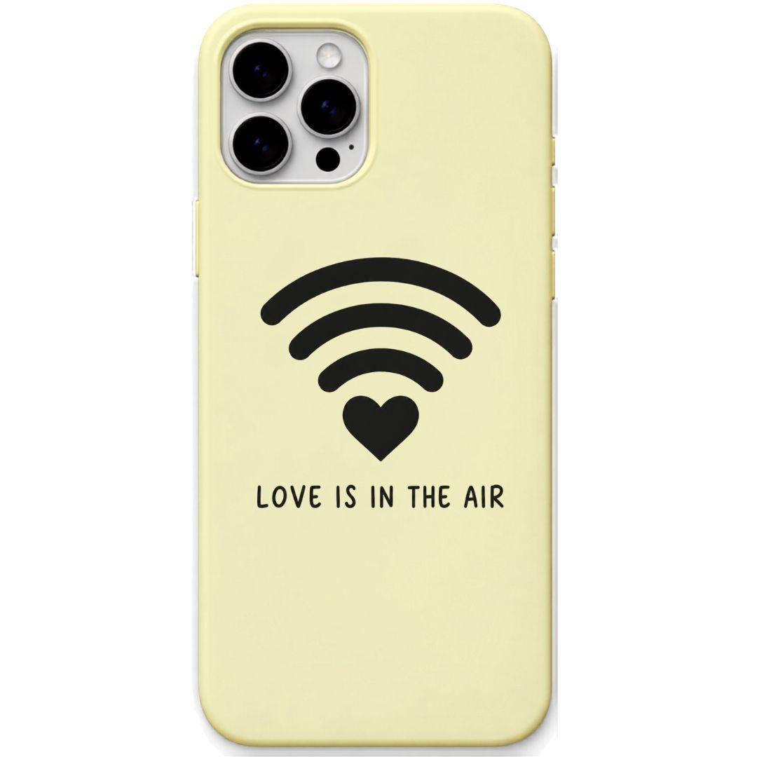 Love Signal WiFi Heart liquid silicone phone cover in Lemon Yellow