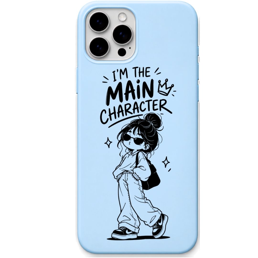 Main Character liquid silicone phone cover in Sky Blue