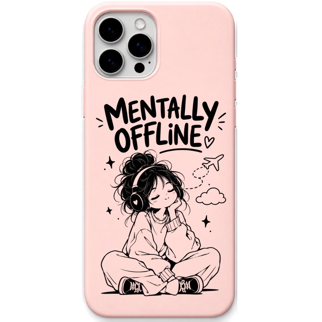 Mentally Offline liquid silicone phone cover in Blush Pink