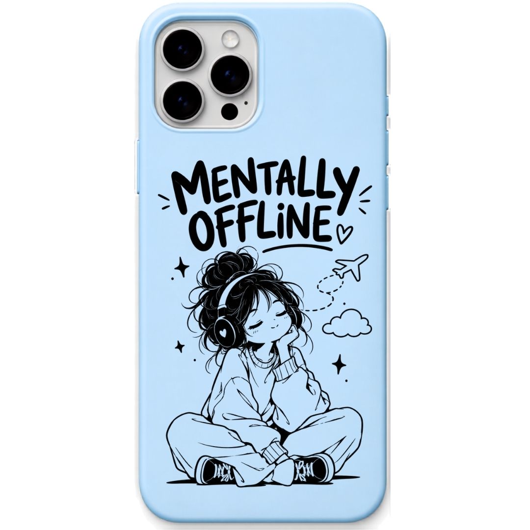 Mentally Offline liquid silicone phone cover in Sky Blue