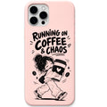 Running on Coffee & Chaos Phone Cover – Pastel Liquid Silicone Case